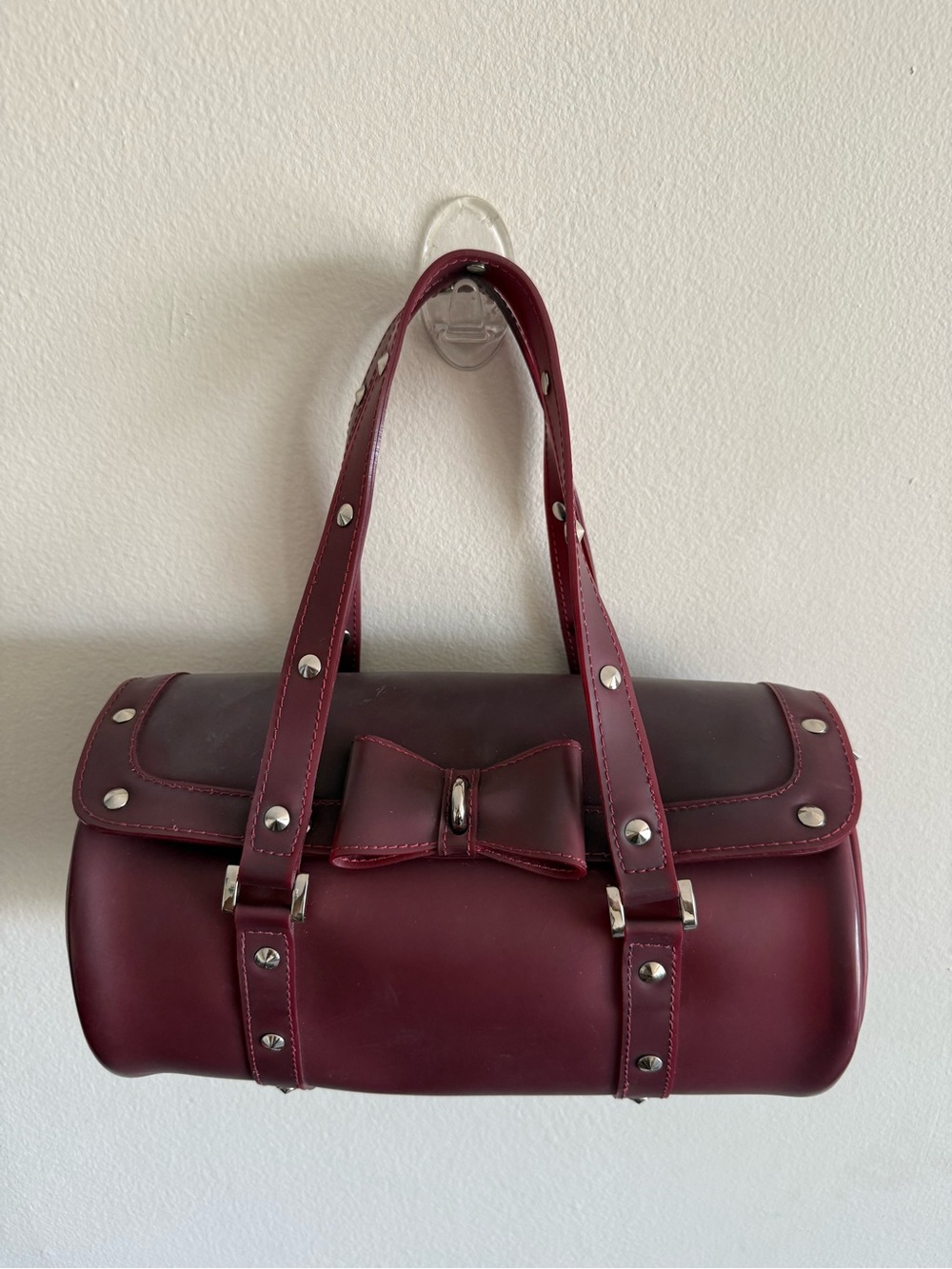 Besso Jelly Barrel Shoulder Bag Burgundy - Picture 4 of 8